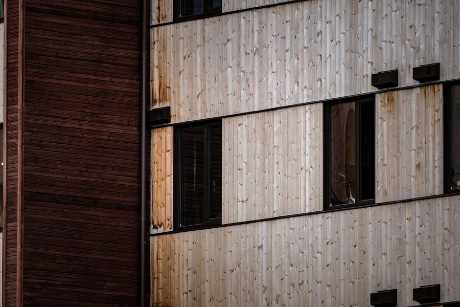 Façade avec bardage en bois